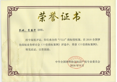 FILA Trademark Infringement Case was awa